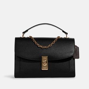 NWT Coach Lane Shoulder Bag Refined Black Pebble Leather